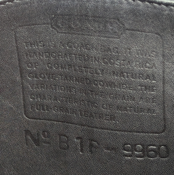 COACH Vintage Black Smooth Leather Drawstring Turnlock Small Backpack #9960 - Picture 7 of 13